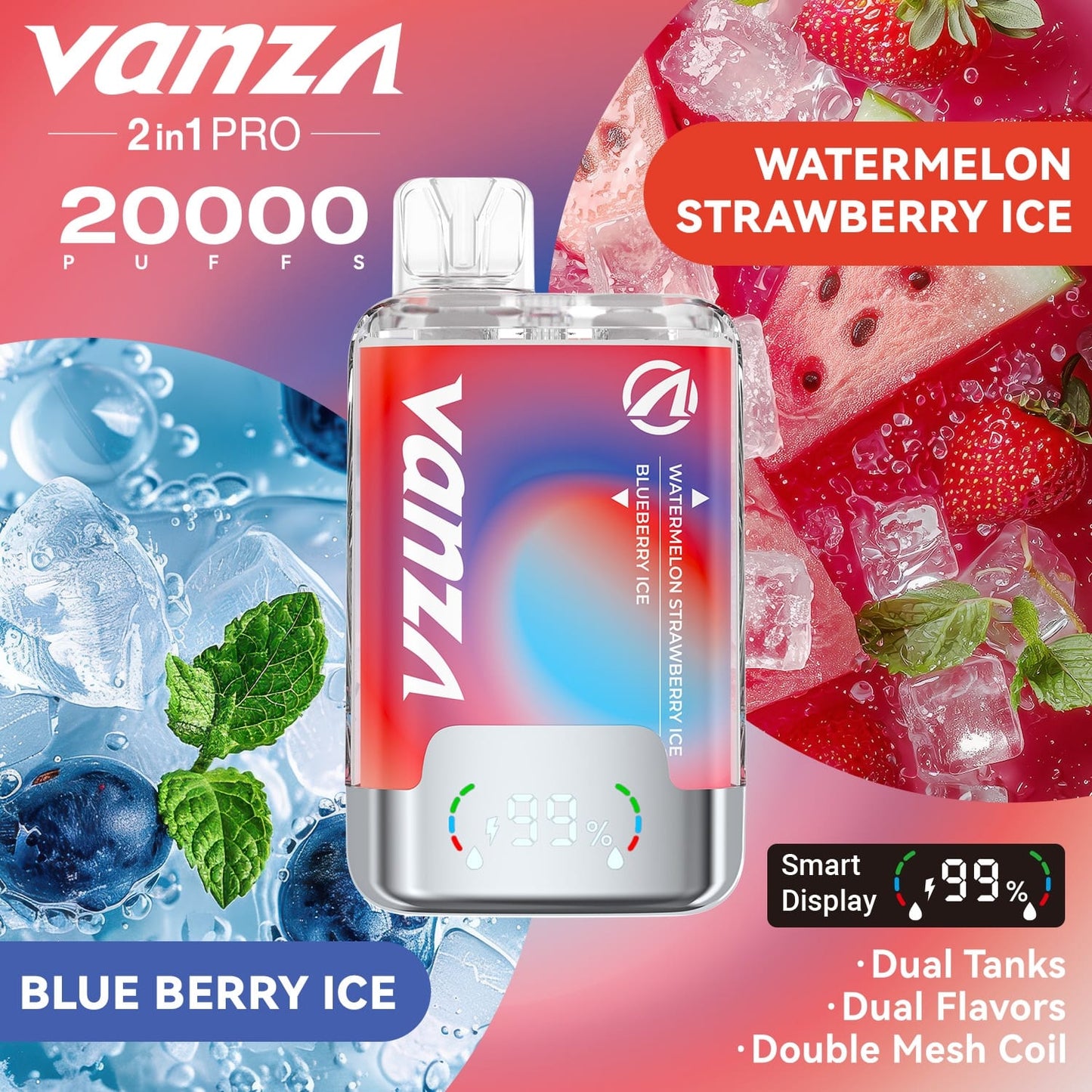 Watermelon Strawberry Ice - Blueberry Ice